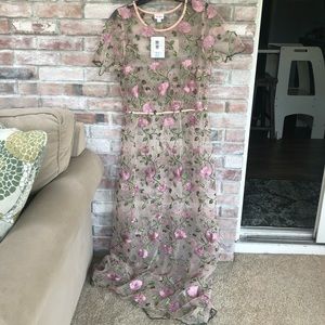 LuLaRoe Deanne II- XL Dusty Rose, pink flowers